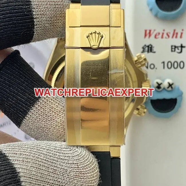 QF factory collectible watch DaytonaRolexblue dialyellow gold4131 mechanical weight live photos