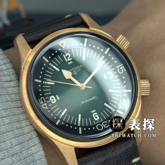 OS factory Longines classic watch men's green dialleather strap model pictures and prices front live photo