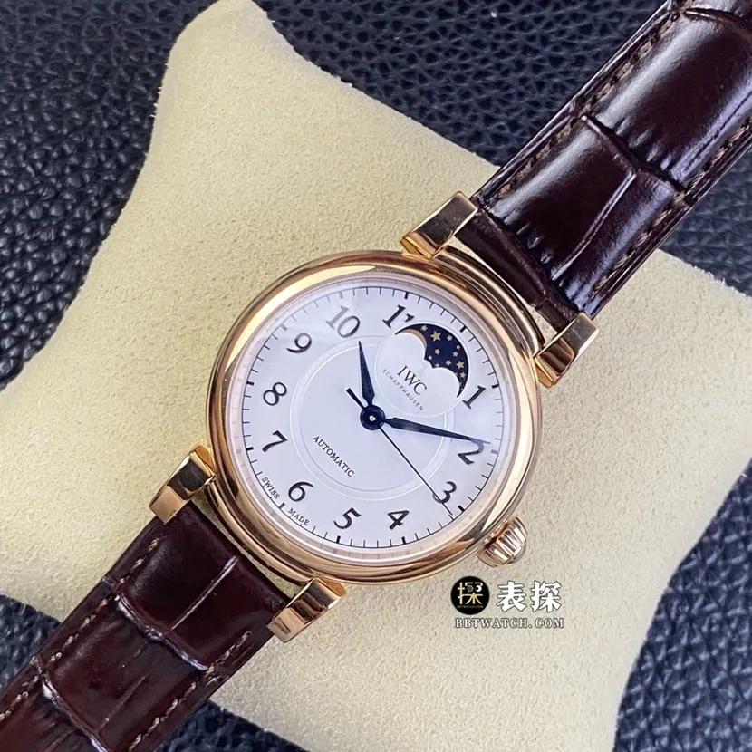 TWC factory universal watch da Vinci top collectible watches for women white disk red gold moon phase strap models pictures and price buckle real picture