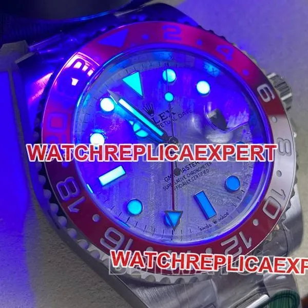 Rolex collectible watch ARF FactoryGMT-MasterGMT meteorite disc Pepsi bezelfront live photo