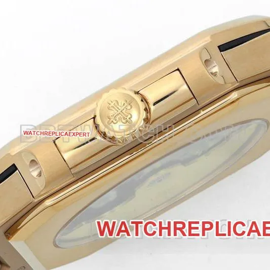 Patek Philippetop-tier watch PPF Factory45MM brown disk mechanical rose goldsteel bracelet model 5821braceletlive photos