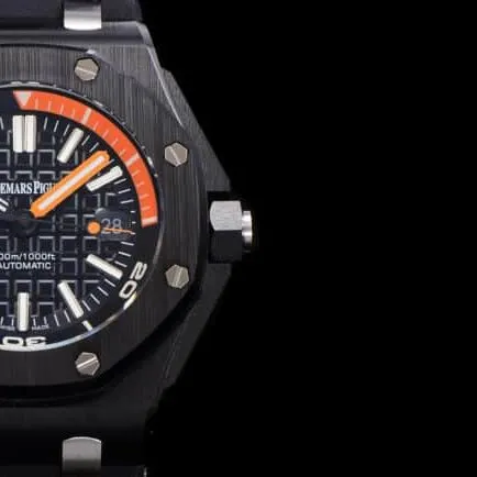 collectible watch factory AP 15707 black luminous ceramic classic watch detailed images