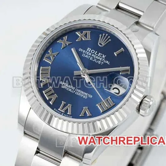 ARF FactoryRolex log 1:1super cloneblue dial Roman numerals 31mm three grid link 278274front live photo