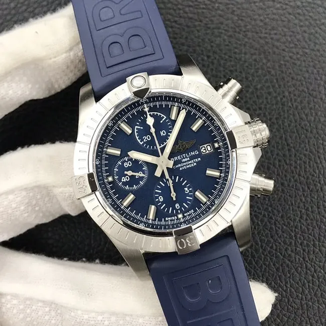 Breitlingtop-tier watch Avengers series full automatic movement men's blue dialrubber strap front view
