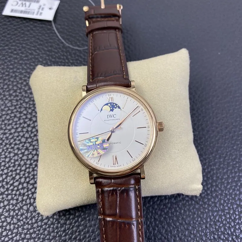 IWC watch Portofino series moon phase automatic watch front view