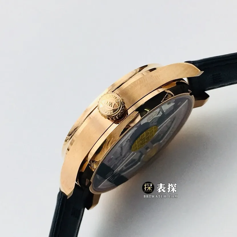 ZF FactoryIWC watch Portugal top-tier watch men's dark gray plate leather strap model pictures and prices front live photo