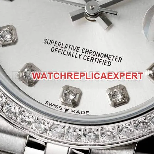 ARF FactoryRolex log 1:1top-tier silver gray plate 31mm five grid link 278384front live photo