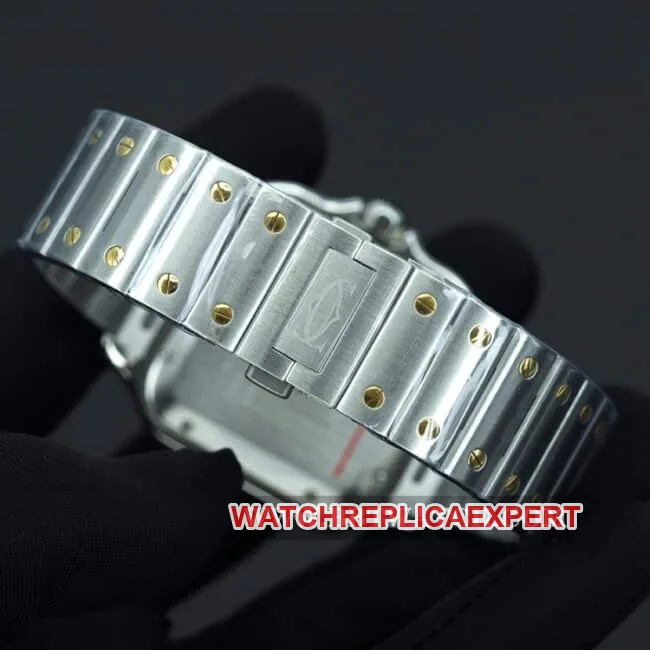 BV factory Cartier top collectible watches men's white disk steel belt automatic mechanical Santos series front view