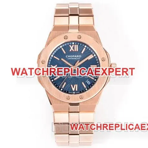 watch ChopardGH factory snow mountain proud wing blue dial41mmrose gold steel braceletbraceletlive photos