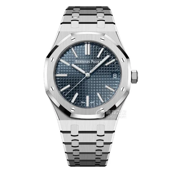 APS factory Audemars PiguetRoyal Oaktop-tier replicablue dialsteel bracelet model 15510ST.OO.1320ST.06front live photo