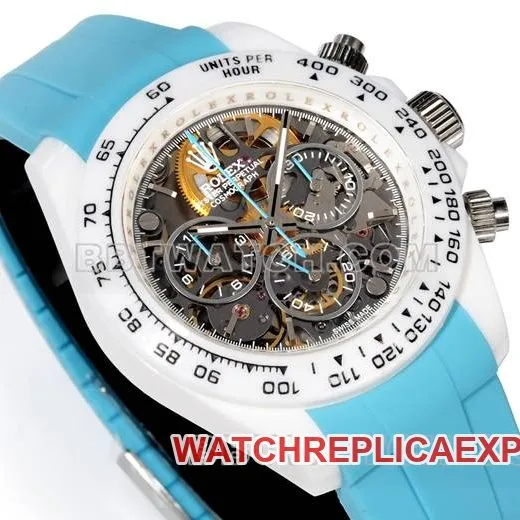 watch RolexTW factory Daytona white case blue rubber braceletfront live photo