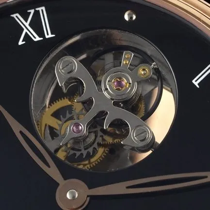 JBF FactoryBlancpaintop-tier replica1:1 watch men's black dial black belt classic full series tourbillon mechanical watch V3 version upgraded and returned front view