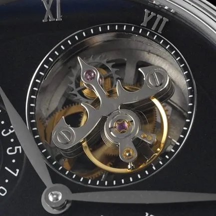 JBF FactoryBlancpaintop-tier watch men's blue dial black belt tourbillon mechanical leather strap classic full series watch detail shots