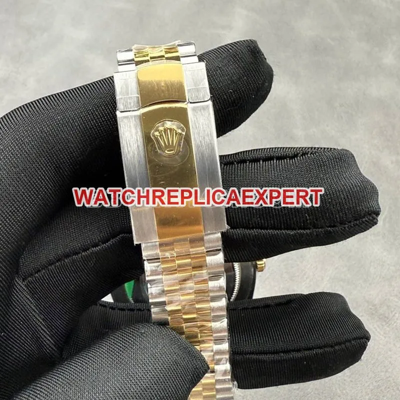 Rolex watch ARF Factory log 41mmblack dial3235 gold steel bracelet front live photo