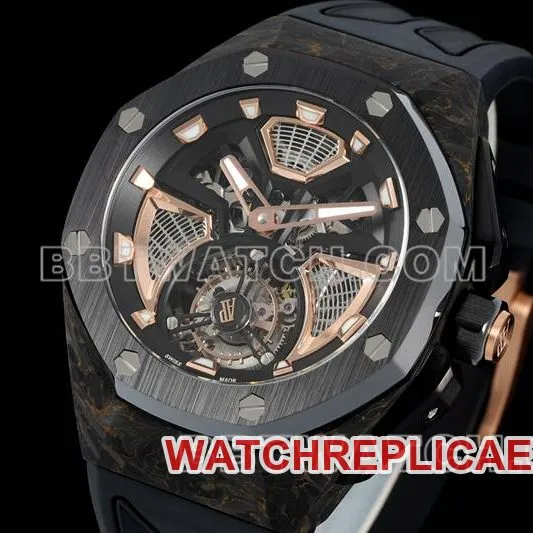 Audemars Piguettop-tier watch RM factory Royal Oak offshore floating tourbillon mechanical black rubber model front live photo