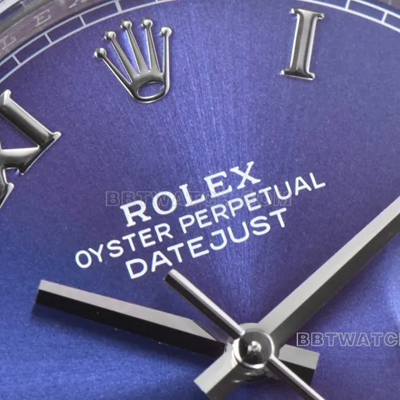 C factory Rolex log 1:1super cloneblue dial Roman numeral steel bracelet model m126334-0025front live photo