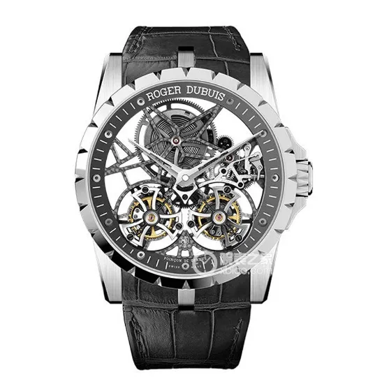 YS King Roger Dubuis 1:1replica watch white steel hollow double flying tourbillonRDDBEX0396