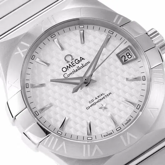 Omega super a watch temperament model vs constellation temperament model 8500 men's mechanical front view