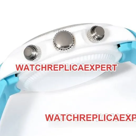 watch RolexTW factory Daytona white case blue rubber braceletfront live photo