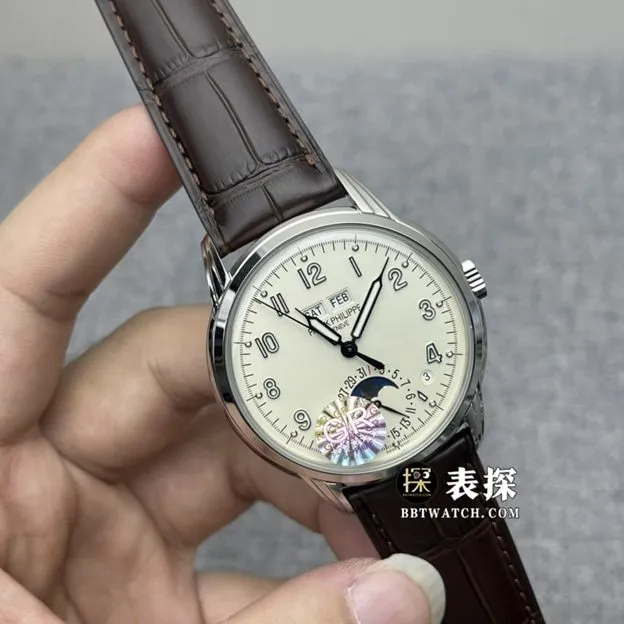 GR factory Patek Philippe super complication timepiece 5320G-0011:1super watch men's cream plate leather strap model pictures and prices front live photo