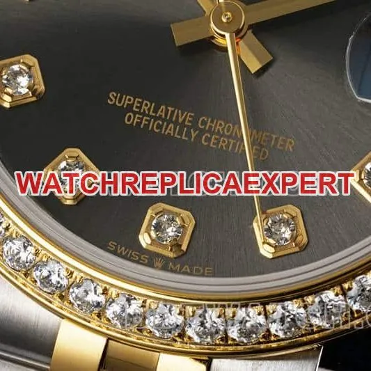 ARF FactoryRolex log 1:1super dark gray plate diamond bezel31mm gold five-lattice chain link278383front live photo