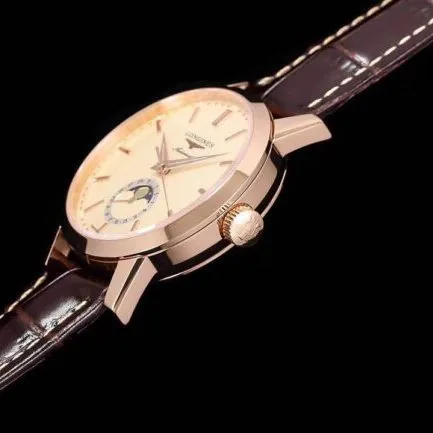 top-tier watch Longines classic retro series 1832 model white steel white bottom mechanical men's watch movement picture