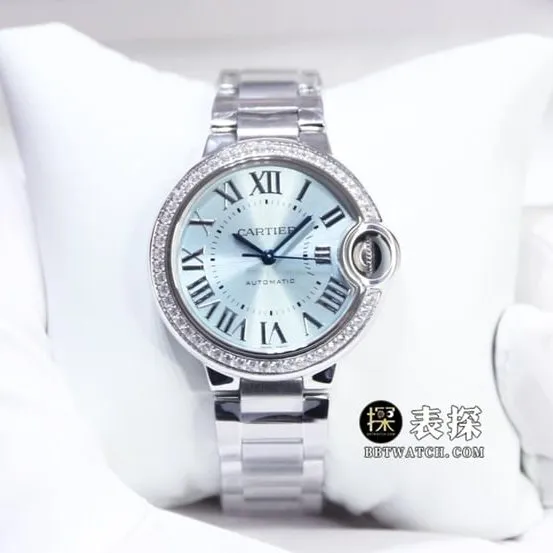 GTG factory Cartier blue balloon top-tier watch ladies blue dial diamond steel bracelet model pictures and prices front live photo