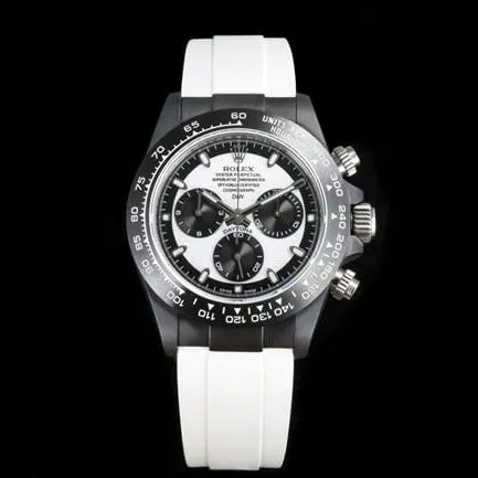 Rolextop-tier men's white dialrubber strap fully automatic movement watch front view