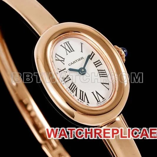 Cartier collectible watch BLS factory bathtub 15 size quartzrose gold bracelet watch front live photo