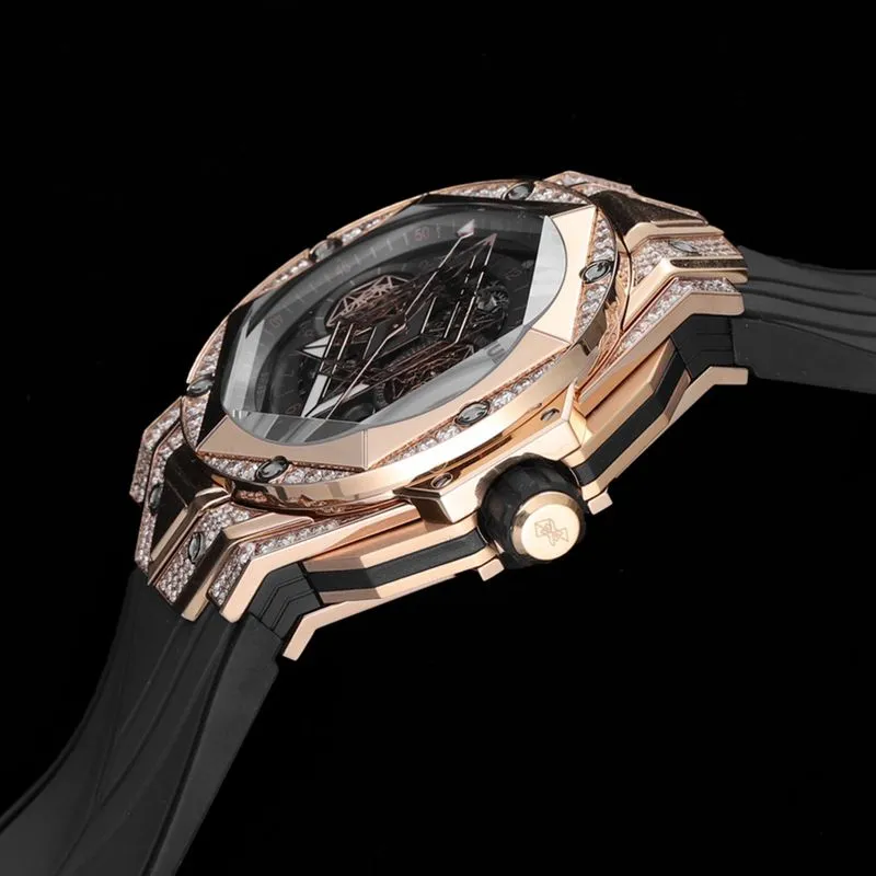 HublotHublothigh-quality watch new BigBangSangBleuII tattoo men's mechanical watch clasp picture