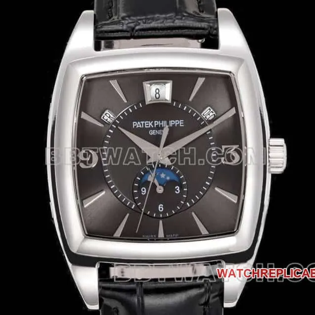 TW factory Patek Philippe complex timepiece top-tier dark gray plate leather strap model 5135front live photo