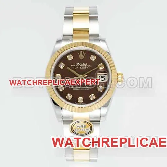 ARF FactoryRolex log top-tier black mother-of-pearl disc 31mm gold three-lattice chain link 278273front live photo