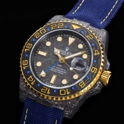 JH factory Rolextop-tier men's black dial nylon strap full automatic movement watch front view