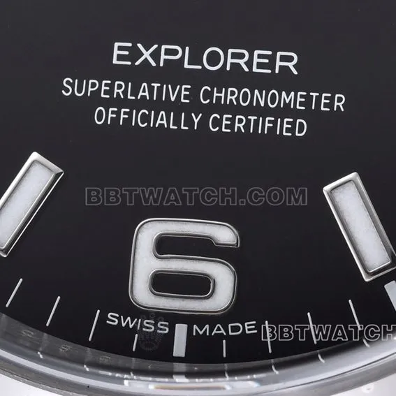 C factory Rolex explorer super cloneblack dialm214270-0003front live photo