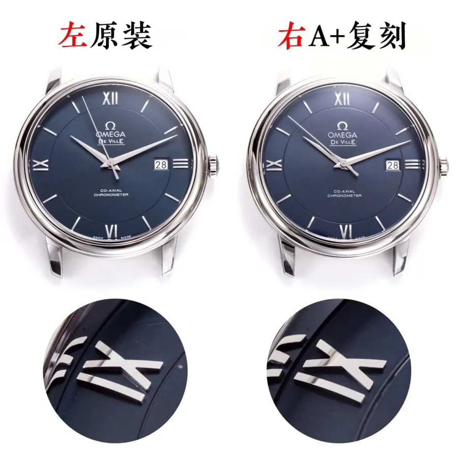 A+ factory Omegatop-tier watch De Ville blue dial424.10.40.20.03.001 real and fake comparison evaluation appearance live photos