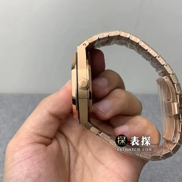 R8 factory Audemars PiguetRoyal Oaktop-tier watch men's gold plate tourbillonsteel bracelet model pictures and prices side live photo