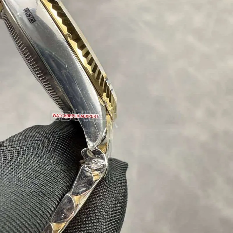 ARF factory Rolex Logbook super A dark gray disk 41mm intermediate gold five rows of links 126333 side actual photo