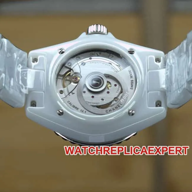 BV factory top Chanel J12 series ceramic women's watch white disk rubber band automatic mechanical watch movement diagram