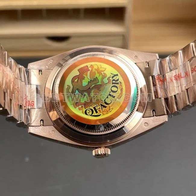 collectible watch QF factory RolexDay-Date coffee plate rose gold40mmfront live photo
