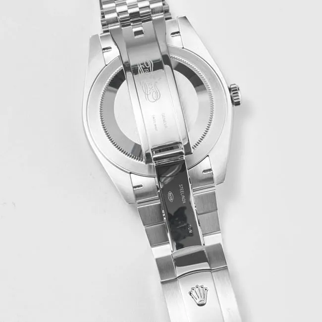 WF factory top-tier replicaRolex41mm log series white dialsteel bracelet watch clasp picture