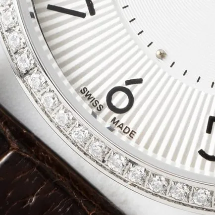 top-tier Hermès women's white dial black belt quartzleather strap watch front view