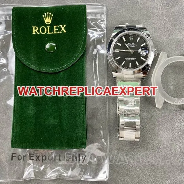 Rolextop-tier watch ARF Factory log 41mm aperture black dial3235steel bracelet front live photo