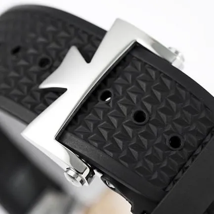8F factory top-tier watch Vacheron Constantin ultra-thin series men's black dialrubber strap manual winding watch front view