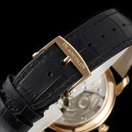 JBF FactoryBlancpaintop-tier replica1:1 watch men's black dial black belt classic full series tourbillon mechanical watch V3 version upgraded and returned front view