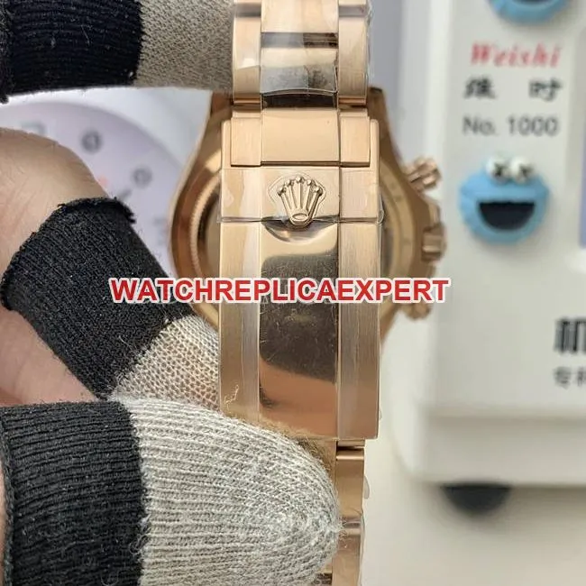 collectible watch RolexQF factory Daytonablack dialrose gold4131 mechanical braceletlive photos