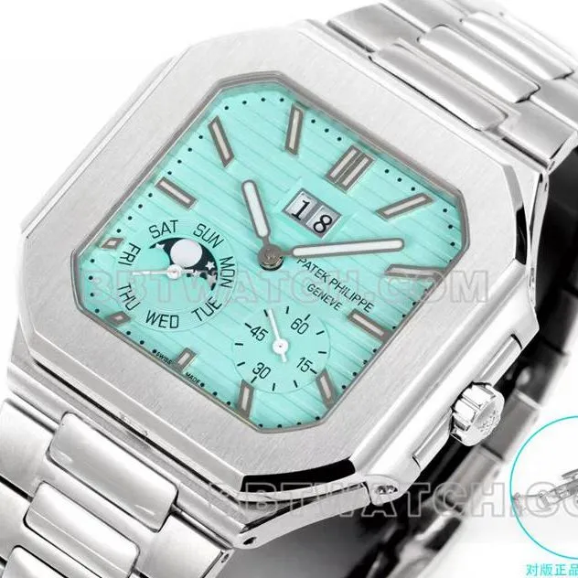 Patek Philippe watch 3k factory 45mmblue dial240psmovementsteel bracelet model 5822front live photo