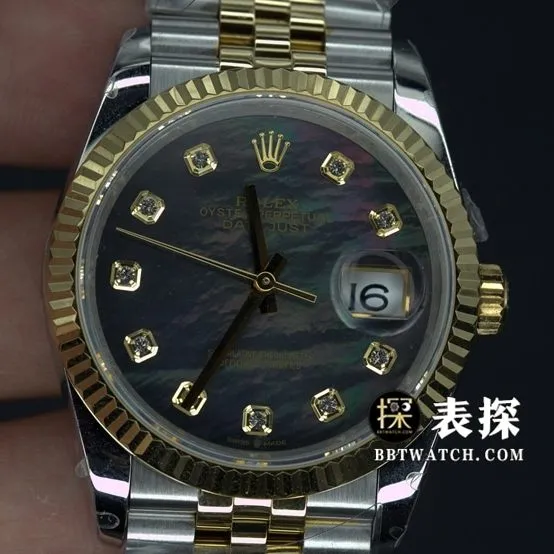 BP factory Rolex Datejust watch dark green shell surface steel bracelet model pictures and prices front live photo