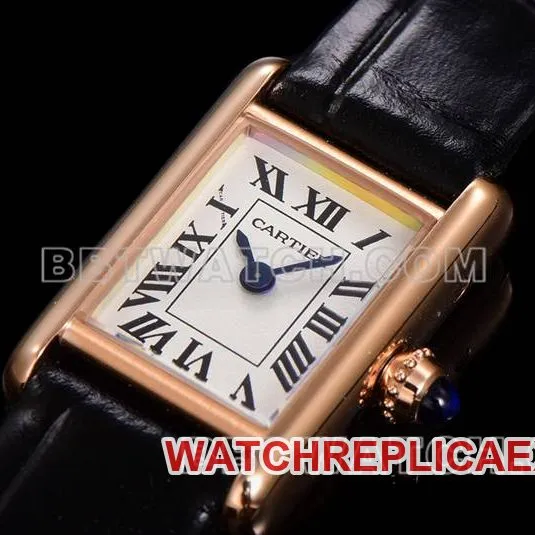 Cartier top collectible watches F1 factory tanks white disk rose gold case belt models back actual picture