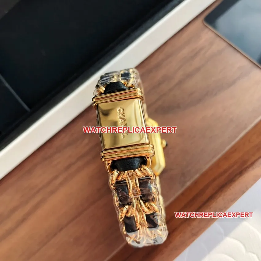 Chanelsuper cloneblack dial leather chain braceletletH6951caseback live photo