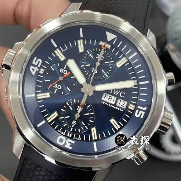 V6 factory IWC watch marine timepiece watch men's blue panda dial rubber model picture and price front live photo
